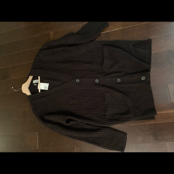 NWT H&M Long Black Knit Cardigan with Pockets Size Large - Picture 4 of 5